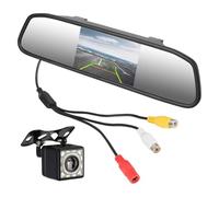 12V Car Interior Mirror Rear View Camera Parking Monitor PDC DVD Player 4.3 Inch Screen HD Video Display Car Backup Camera(Mirror and Camera)