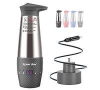 12V Car Kettle, 348ml Portable Electric Heater Cup with LCD Temperature Display & Adjustable Heat Preservation, Double-Wall 304 Stainless Steel Travel Kettle for Road Trip Camping Boiling Water