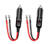 12V Car Plug - 2 PCS Cigarette Lighter Male Plug Cigar Female Socket Plug with Lead and Wiring, Cigar Plug Charger Cable for Motorcycle, Car, Tractor