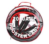 12V Car Power Booster Cable Emergency Battery Jumping Cables 4m 2000A, 1000A Optional, Pure Copper Teeth Color Coded Insulated Clamps, Rubber Brass Wire for Cars SUVs (4M/2000A)