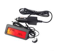 12V Car Thermometer Digital LCD Inside Outside Temp Gauge(red)