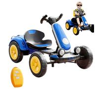 12v Children's Electric Kart with Adjustable Seat, Go Kart for Kids ，Eva Tires,Led Lights, Music,Crazy Kart, Outdoor Ride-On Toy for Boys and Girls Ages 3-8