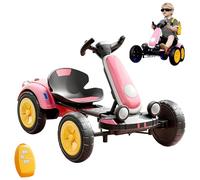 12v Children's Electric Kart with Adjustable Seat, Go Kart for Kids ，Eva Tires,Led Lights, Music,Crazy Kart, Outdoor Ride-On Toy for Boys and Girls Ages 3-8