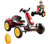 12v Children's Electric Kart with Adjustable Seat, Go Kart for Kids ，Eva Tires,Led Lights, Music,Crazy Kart, Outdoor Ride-On Toy for Boys and Girls Ages 3-8