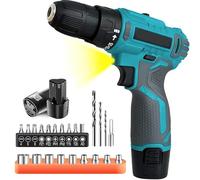 12V Cordless Drill, Battery Power Drill Drivers, 3/8” inch Keyless Chuck, Electric Screwdriver Kit, 25+1 Torque Setting, Combi Drill with 2pcs 3.0Ah Li-Ion Battery and Charger, Blue
