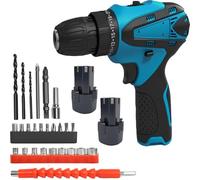 12V Cordless Drill Driver 45Nm Electric Screwdriver, 3/8" Chuck, 2 3000mA