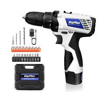 12V Cordless Drill Set, Combi Kit With 1.3Ah Lithium-Ion Battery, Power Driver Max 45N.m, 18+1 Torque Setting, Electric Screwdriver for Home and Garden, White