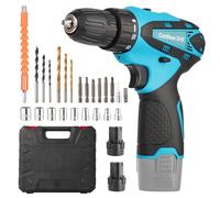12V Cordless Drill Set: Lightweight Electric Screwdriver Drive, Rechargeable Power Mini Combi Drill, 3/8" Keyless Chuck, 24Pcs Accessories, 18+1 Torque Setting, Tool Kit for Home DIY