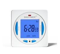 12V DC/AC TM628 Ultra LCD Display 7 Days Programmable Digital Timer Switch Second Interval with 4 Connecting Wires (Blue Backlights), Panel Mounted with Enclosure.