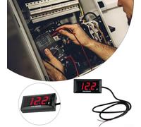 12V DC Digital LED Voltmeter Display Gauge for Car, Motorcycle & Caravan - 3-Digit Red/Blue/White/Green Display, 8-16V Range, ±0.2% Accuracy,(RED)