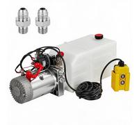 12V DC Double-Acting Hydraulic Power Unit Pump | 2.2kW Electric Hydraulic Power Pack for Dump Trailer/Dump Truck & Car Lift Lifting Equipment - 8L (8.5 Qt) Steel Reservoir