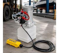12v Dc Double Acting Hydraulic Pump 4.5 Quart Power Unit 1.6kw 3000rpm 22mpa Station with Plastic Reservoir for Dump Trailer Truck Car Lifting
