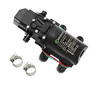 12V DC Fresh Water Pump with 2 Hose Clamp 12 Volt Diaphragm Pump Self Priming Sprayer Pump with Pressure Switch 4.5 L/Min 1.2 GPM 110 PSI Adjustable for RV Camper Marine Boat Lawn
