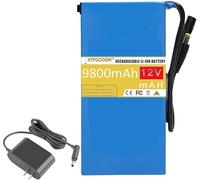 12V DC Lithium Battery - Capacities from 4800mAh to 9800mAh for Electronic Devices and LED Strip Lights (6800mAh)