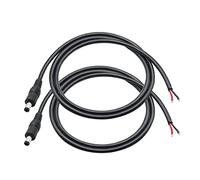 12V DC Power Pigtails Cable,1m/3.3ft DC 5.5mm x 2.1mm Male Plug to Bare Wire Open End Power Wire,for DC 5521 Port Supply Replacement Repair(2Pcs)