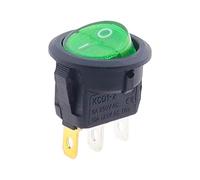 12V DC Round Rocker Switch Dot Car Van Boat LED Illuminated Light Toggle Switch ON/OFF Black Button 20Pcs(KCD1 GREEN 20PCS)