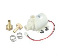 12V DC Solar Hot Water Circulation Pump with Brass Couplers and 1/2 Inch Male Thread for Solar Thermal Panel Circuits and Heat Exchange