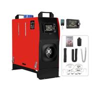 12V Diesel Heater 8KW, All-in-One Portable Diesel Air Heater with Remote and LCD, Quiet Parking Heater for RV Camper Van, Car, Boat, and Tent (Black and red 24V 5KW)