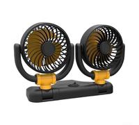 12V Dual-Head Electric Car Fan with 360 Degree Vertical Rotation and 180 Degree Horizontal Adjustment Adjustable Air Volume Low Power Consumption for SUV for RV