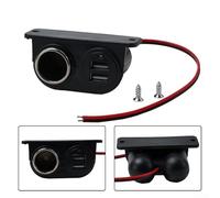 12V Dual USB Car Charger Socket Adapter with 3.1A Fast Charging for Cars, Trucks, Motorcycles and Boats - Black