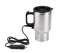 12V Electric Car Kettle 450ML Stainless Steel Travel Water Heater for 12V Cigarette Lighter, Vacuum Insulated for Road Trips, Camping, Car Travel