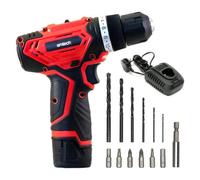 12V Electric Cordless Drill Portable Drill Driver With 2Ah Lithium Ion Battery & Charger