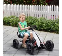 12V Electric Go Kart with Forward Reversing Rechargeable Battery HOMCOM White One Size