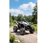 12V Electric Ride-on Quad Bike for Children 3-5, ATV Toy with Parental Remote, Two Speeds, Smooth Start, LED Headlights, Horn & Music, Bluetooth Audio, 4-Wheel Suspension, EVA Anti-Slip Tyres,White