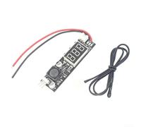 12V Fan Temperature Controller with Digital Screen, 0.2A-2A Compatibility, Voltage-Based Control, Low-Temp Shutdown, PCB Mount Format (Large black dots)