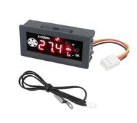 12V For PWM 4 Wire Fan Speed Regulator with Temperature Probe Digital Display Supports Fan Speeds up to 10,000 RPM and Low Temp Shutdown (3P + rings)