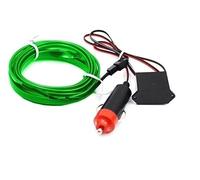 12V Green Neon Effect LED Light Strip Flexible 2m Mood Lighting for Car Interior Dashboard Decoration with Cigarette Lighter Socket
