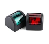 12V Green Starboards Red Port LED Navigation Light for Marine Yacht Black Shell, Simple Installation for Bow and Stern Safety, 2 Lights