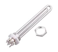 12V Heating Element Immersion Water 1 Inch BSP DN25 100W 200W 300W 400W 600W Electric Solar Tubular Heater(with locknut,12V 100W)