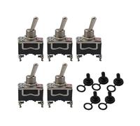 12V Heavy Duty Toggle Flick Switch ON/OFF Toggle Switch Rocker Switch For Car Dash Light Metal 12 Volt SPST 2 Terminal Pin IDGTTLDF(5pcs)