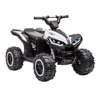 12V Kids Electric ATV Quad Ride-On Car with Parent Remote Control | 2-Speed Modes, Gradual Start, LED Headlights, Horn, Wireless Connection Music, Treaded Tires ,White