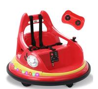 12V Kids Electric Bumper Car for Toddlers - Kiddokidz Ride-On Toy with Parent Remote, 360° Spin, Lights & Sounds, 2 PCS DIY Stickers, 2-Speed, Red