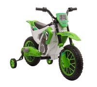 Homcom 12V Kids Electric Motorbike Ride On Motorcycle Vehicle For Ages 3-5 Years In Green Green One Size