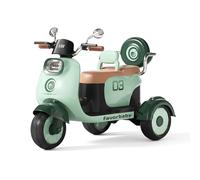 12V Kids Electric Motorcycle, 3 Wheel 2 Seater Ride on Motorcycle with Music, Horn, Light, Big Storage Box, Electric Scooter for Children Ages 1-10, Gift for Boys & Girls