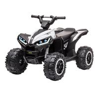 12V Kids Electric Quad Bike, Ride on ATV Battery Powered with Remote Control, Forward Reverse Functions, LED Headlights, Music, Horn, 2 Speed for Boys and Girls Aged 3-8 Years - White