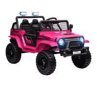 AIYAPLAY Electric Car for Kids 12V with 4 Spring Suspension Wheels Pink | Kids Ride On Car, Parental Remote Control, Music Horn, LED Lights