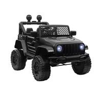 HOMCOM Kids Electric Ride On Car 12V Off Road Toy with Parental Remote Control 2 Motors Horn Lights Suspension Wheels for 3-6 Years Old Black