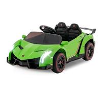 12V Kids Electric Ride on Car with Hydraulic Doors, Battery Powered Toy Car with Remote Control, 4 Motors, 3 Speed, MP3, Music, Electric Vehicle for Boys Girls (Green)
