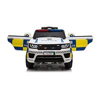 12V Kids Electric Ride On Police Car 2 Motors with Parental Remote Control Siren Flashing Lights USB Portable for 3-6 Years White - Christmas Thanksgiving Birthday Presents