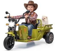 12V Kids Electric Ride-on Trike with Storage Trailer, Electric Ride on Car