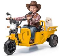 12V Kids Electric Ride-on Trike with Storage Trailer, Electric Ride on Car