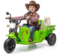 12V Kids Electric Ride-on Trike with Storage Trailer, Electric Ride on Car