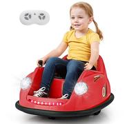 12V Kids Ride On Bumper Car, 360-Degree Battery Powered Toy Car with Remote Control, 360 Degree Spin, LED Light, Music, Kids Ride on Bumping Car for Boys Girls for 2-5 Years Old (Red)