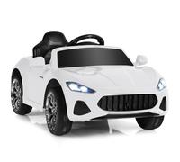 12V Kids Ride On Car, Licensed Electric Vehicle with Remote Control 4 Wheels Suspension, Battery Powered Driving Toy with Music Bluetooth USB FM Horn (White)