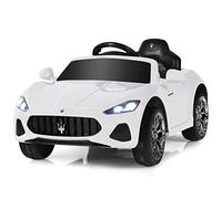 12V Kids Ride On Car, Licensed Maserati Gran Cabrio Electric Vehicle with Remote Control 4 Wheels Suspension, Battery Powered Driving Toy with Music Bluetooth USB FM Horn (White)