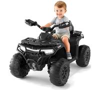 12V Kids Ride on Toys Car w/Parent Remote Control, Spring Suspension, LED Lights, Bluetooth, Music, USB, Early Education, Volume Control, Off-Road ATV 4 Wheeler Design w/Colorful LED Flag